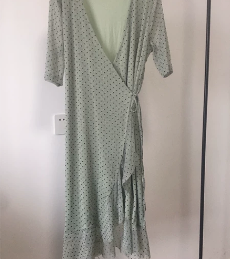 丹麦单，快时尚、金丝V领荷叶边晚礼服 S，...