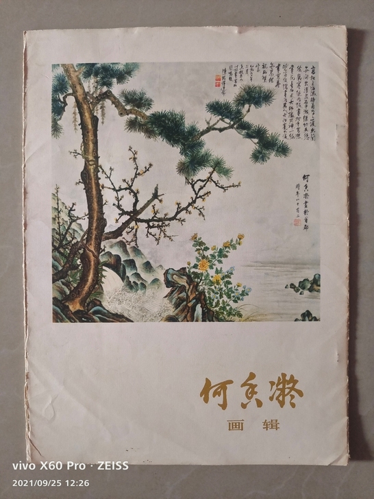 何香凝诗画集,名家作品十二幅画,内页作品时...