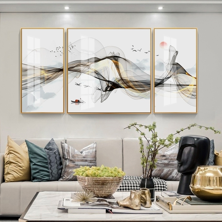 装饰画沙发背景墙 轻奢客厅装饰画新中式现代...