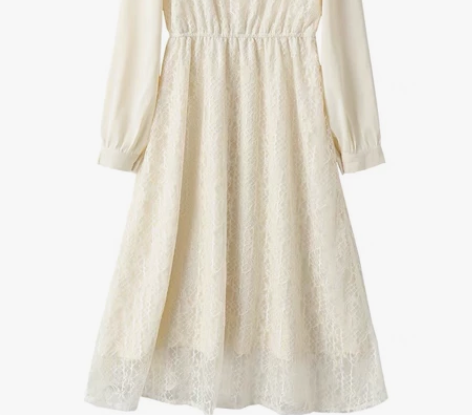 木易易中长款温柔风加绒蕾丝连衣裙 感兴趣的...