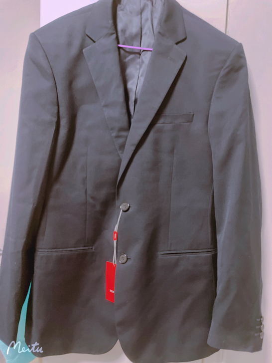 美尔顿男士秋季商务西装外套 纯黑百搭款正装