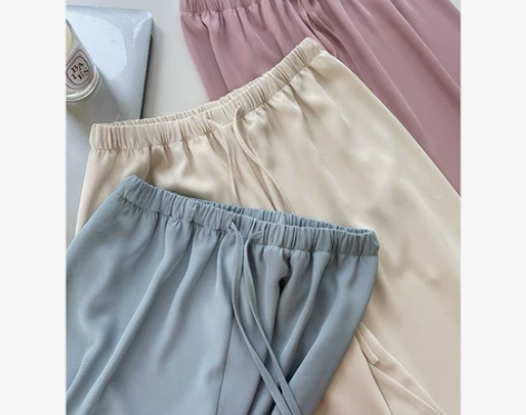 冰丝阔腿裤女春夏季薄款高腰垂感宽松显瘦休闲...