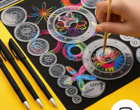 百变万花尺魔幻套装儿童益智绘画软尺多功能绘...