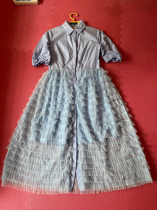 蓝色甜美法式蛋糕裙、仙女长裙，设计感十足