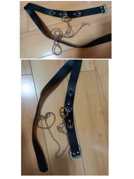 酷girl必备皮革腰带 带挂钩 不太适合本...