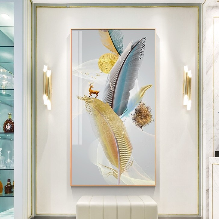 玄关走廊装饰画新中式抽象招财风水装饰画玄关...