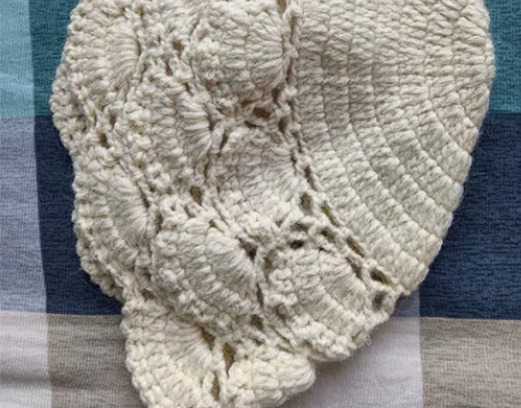 纯手工勾编100%羊绒线瓜皮帽，遮白发帽，...