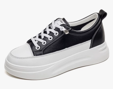 2022新款白鞋厚底脚蹬小白鞋内增高休闲鞋...