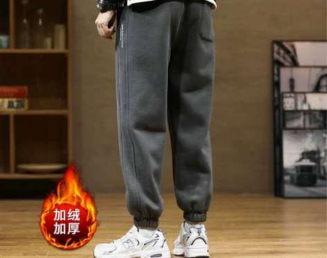 捡漏清仓卫裤男士春秋款裤子束脚加绒加厚秋冬...
