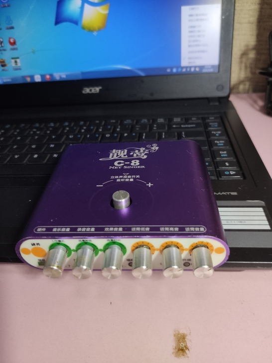 靓莺c8电脑声卡，功能正常，带电脑连接线，...
