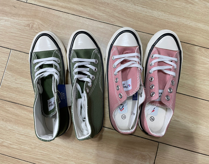 全新飞跃高低帮粉色蓝色绿色36码帆布鞋