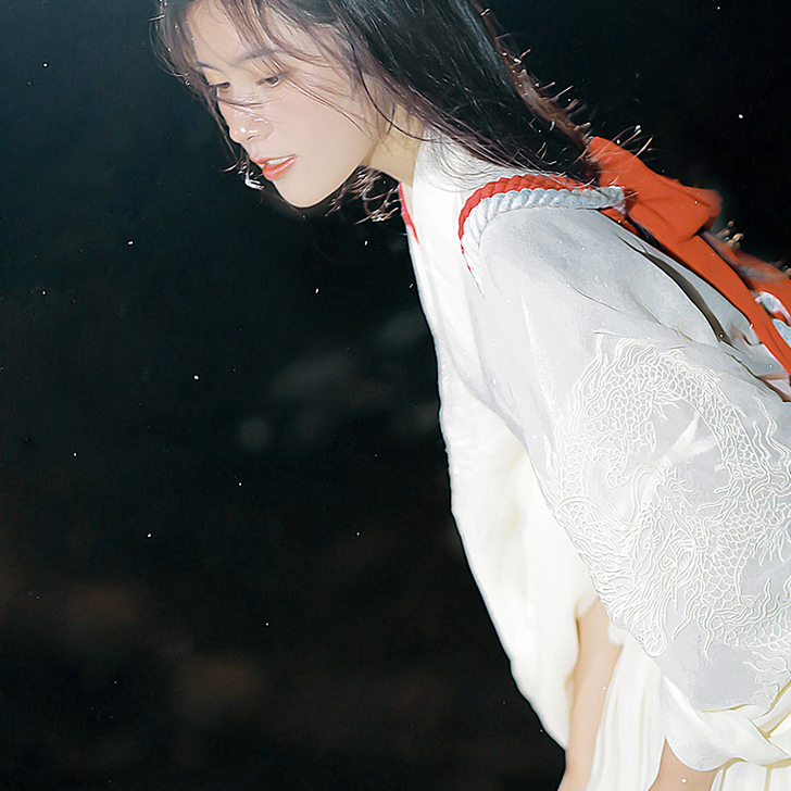 玉龙赋魏晋风齐腰汉服女正品原创白色中国风神...