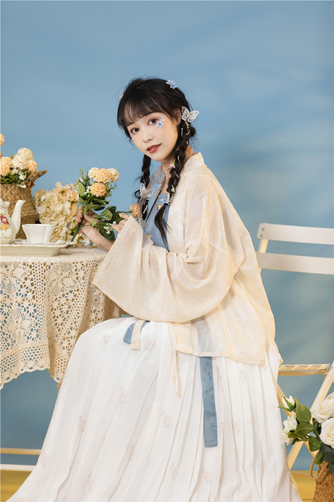 杉梅原创汉服女【桑田】宋制直袖衫改良吊带一...