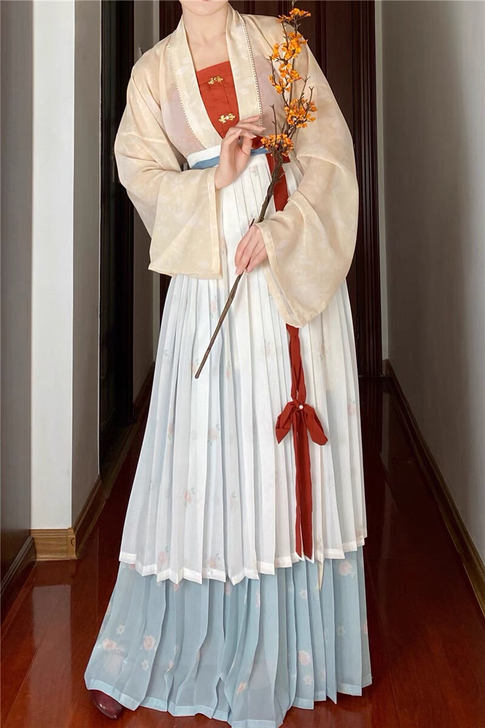 杉梅旗舰店原创4件套宋制汉服正版还有两个绶带