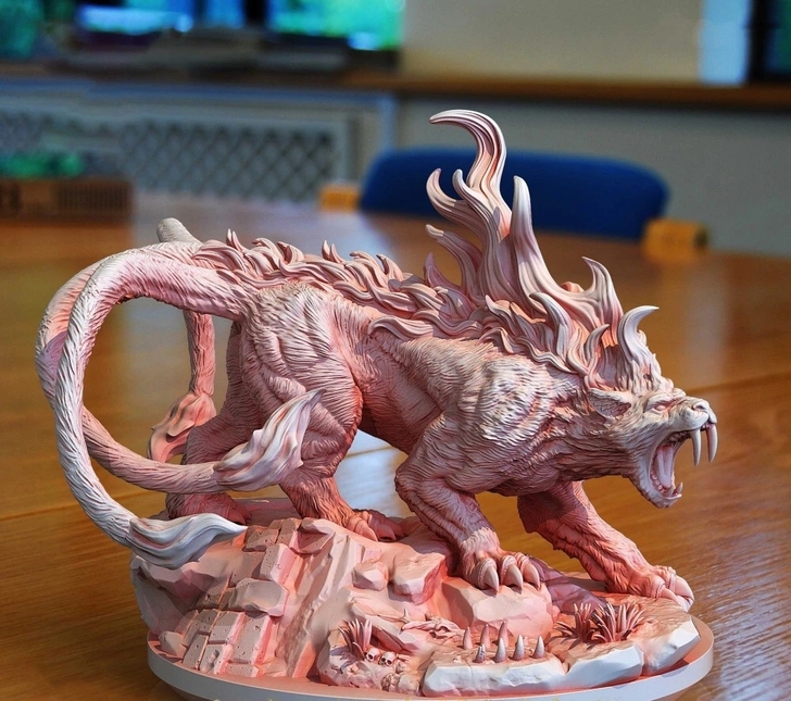中国古代神兽 白虎 3D打印STL动漫模...
