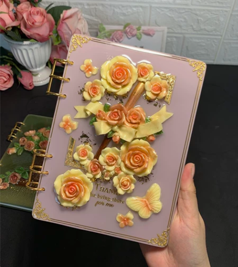 【定制款】原创设计」笔墨生花，滴胶浮雕笔记...