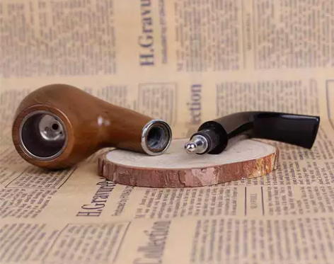 树脂加圈烟斗 老式光面弯式烟具烟斗