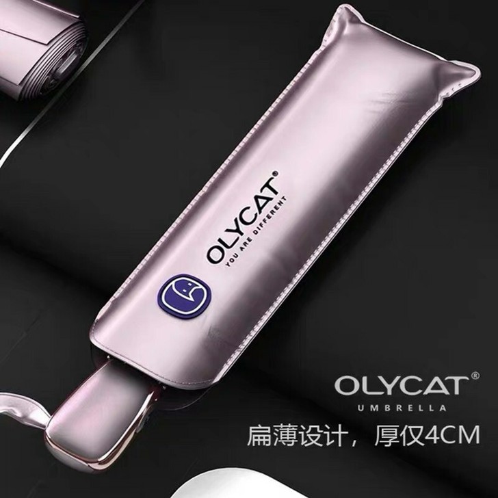 OLYCAT简约轻便全自动钛银防晒伞防紫外...