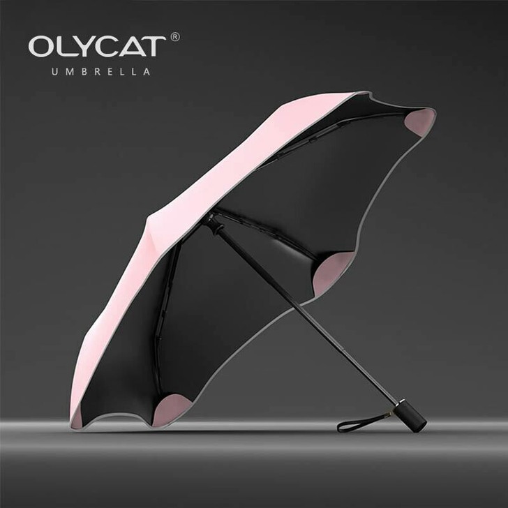 OLYCAT创意花形三折叠晴雨伞遮阳防晒防...