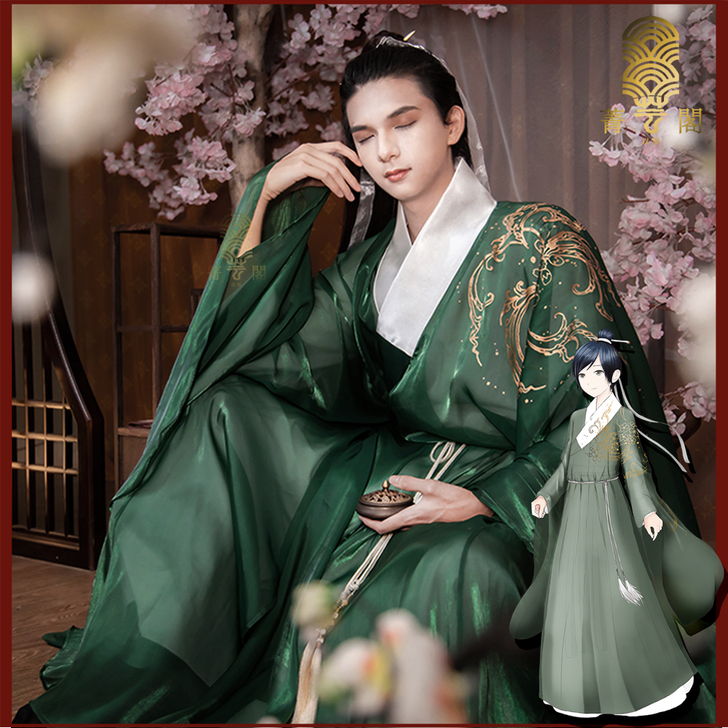 菁芸阁随缘汉服男明制夏季薄款交领长袍道袍情...