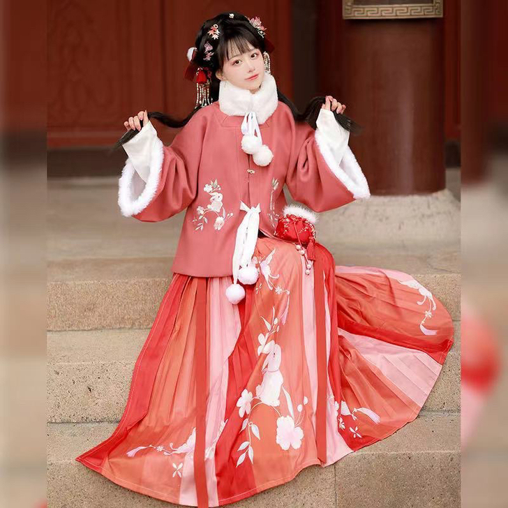 【全新清仓】瑶池【欢乐兔】汉服冬季女加厚明...