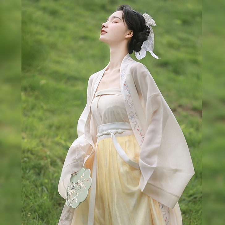 醉雨朵原创棒棒冰汉服女中国风宋制褙子三件套...