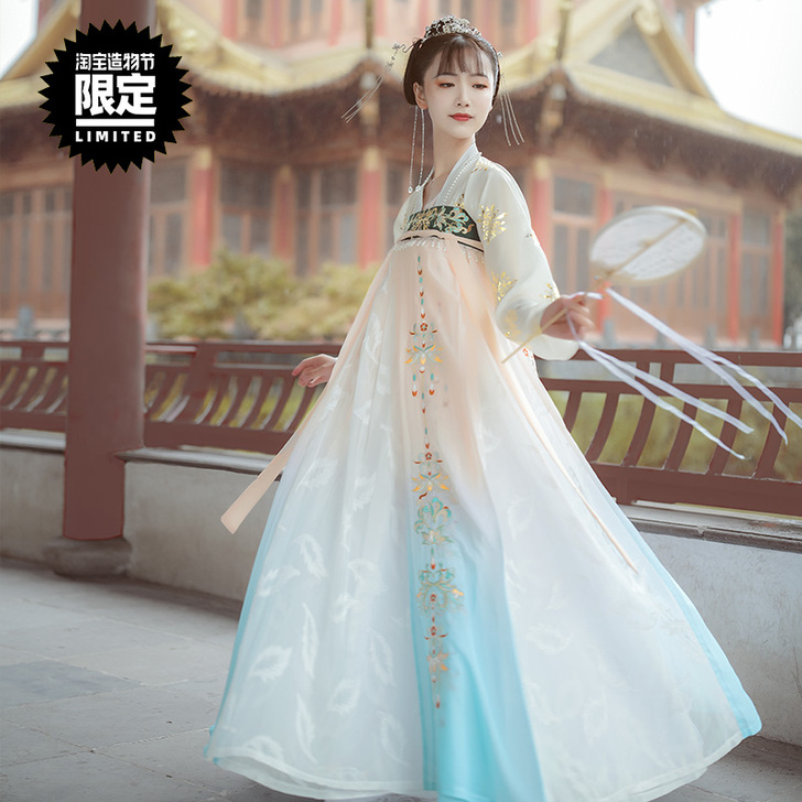 如梦霓裳唐制汉服女齐胸襦裙[胡云谣]，穿2...
