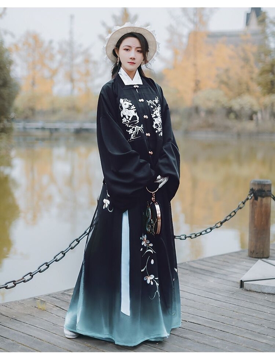 如梦霓裳【鹿隐】XL正 绝版黑色 汉服 明...
