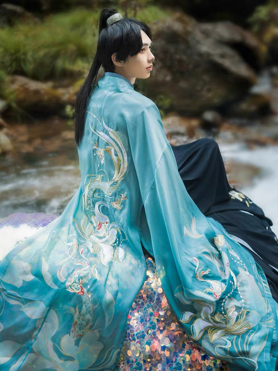 鲛人丨如梦霓裳原创魏晋风汉服女仅大袖，青白...