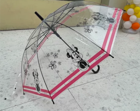 红色边迪士尼米妮公主雨伞 复古画风，家喻户...