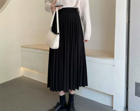 【焕新价】韩国咖色百褶裙半身裙女秋季新款松...
