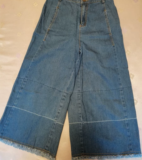 三彩七分牛仔裤，九五新，S码， 感兴趣的话...