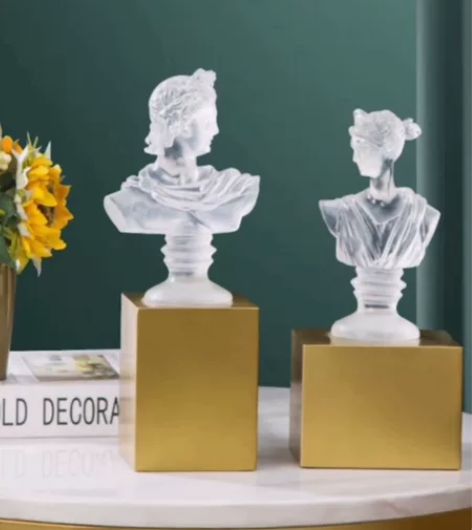 欧式轻奢雕塑人物书档摆件样板房软装饰品雅典...