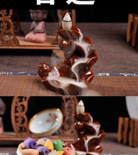 倒流香炉树脂大号倒流香炉香薰炉 流云香炉玄...