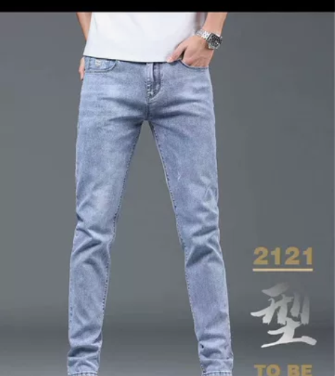 新款春秋季牛仔裤男士修身直脚裤 时尚版型,...