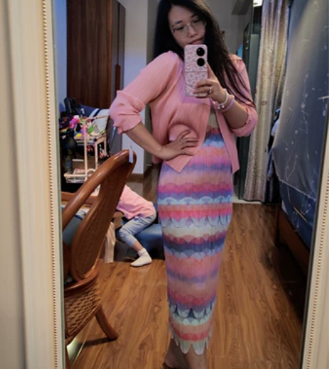 三宅一生pp三文鱼粉外套(仅外套) 3码...