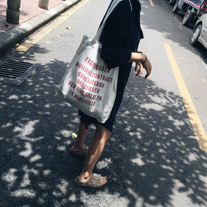 新品包邮 韩国ins大热百搭字母大容量单肩...