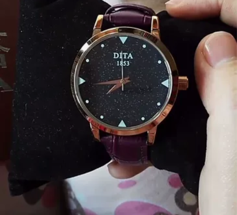 迪塔璀璨星空女士手表男士手表紫色皮带99新...