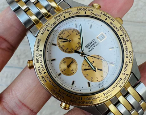 精工 男表 稀少GMT多功能世界时间手表 ...