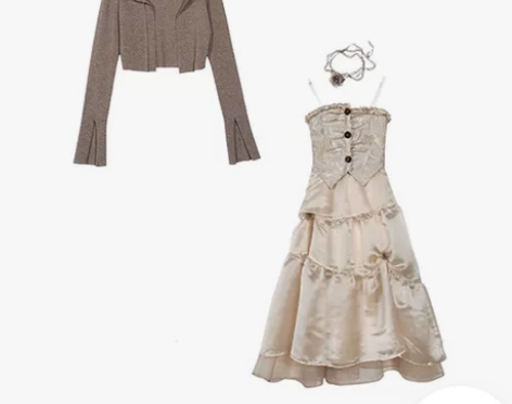 法式连衣裙夏季小众设计感纯欲抹胸裙气质拼接...