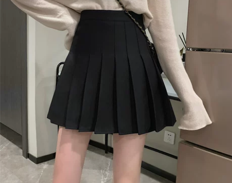 大码夏季白色百褶裙胖妹妹MM短裙a字高腰半...