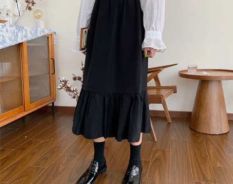 春秋2022新款复古法式鱼尾裙高腰显瘦中长...