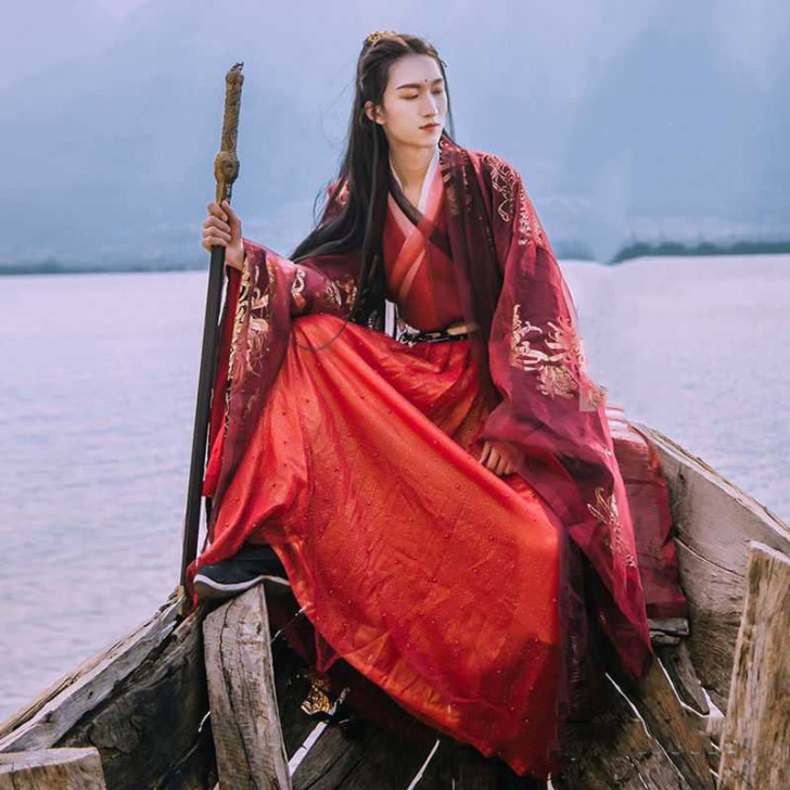 魏晋风汉服男女情侣夏季中国风侠客书生广袖帅...