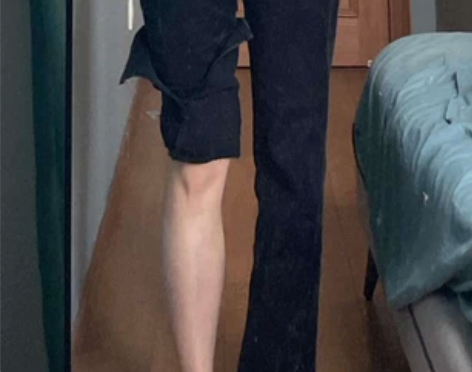 开叉黑色牛仔裤女秋冬加绒显瘦高腰微喇叭裤直...