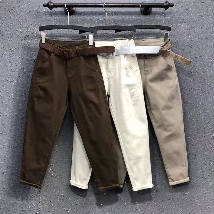 高腰牛仔哈伦裤秋冬新款显瘦女不加绒45元