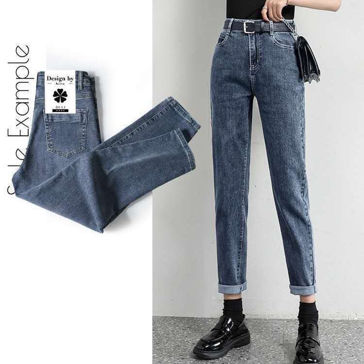 【低价处理】2021新款秋牛仔裤女高腰宽松...