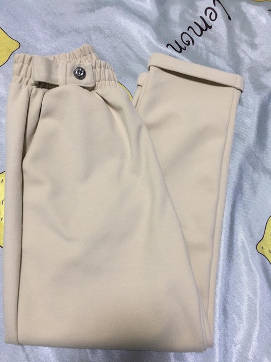 高品质毛呢宽松直筒哈伦裤