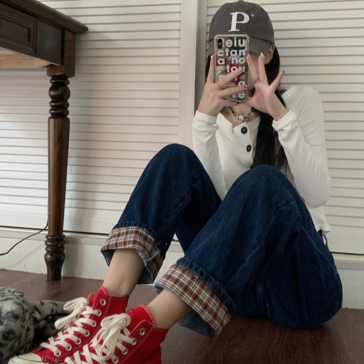 复古直筒裤   全新只是穿过一次 买小了 ...