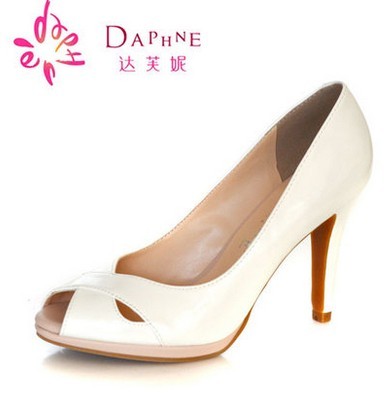 Daphne/达芙妮款超高跟防水台漆皮鱼嘴...