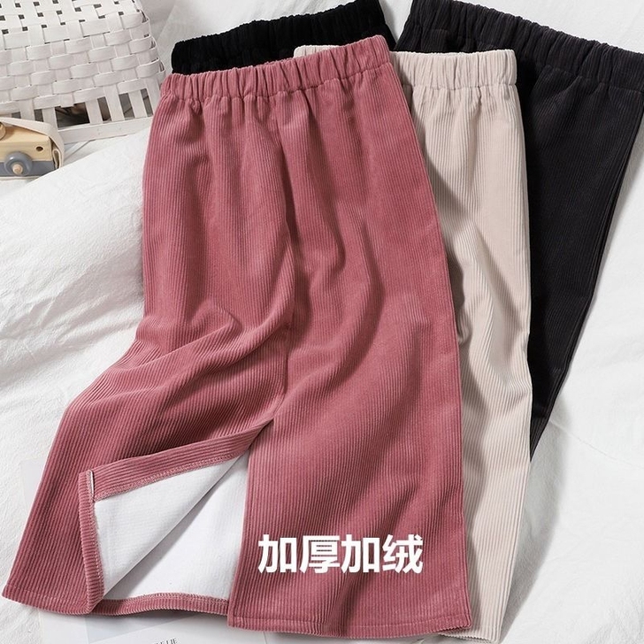 全新 秋冬新款显瘦百搭加绒半身裙女后开叉一...
